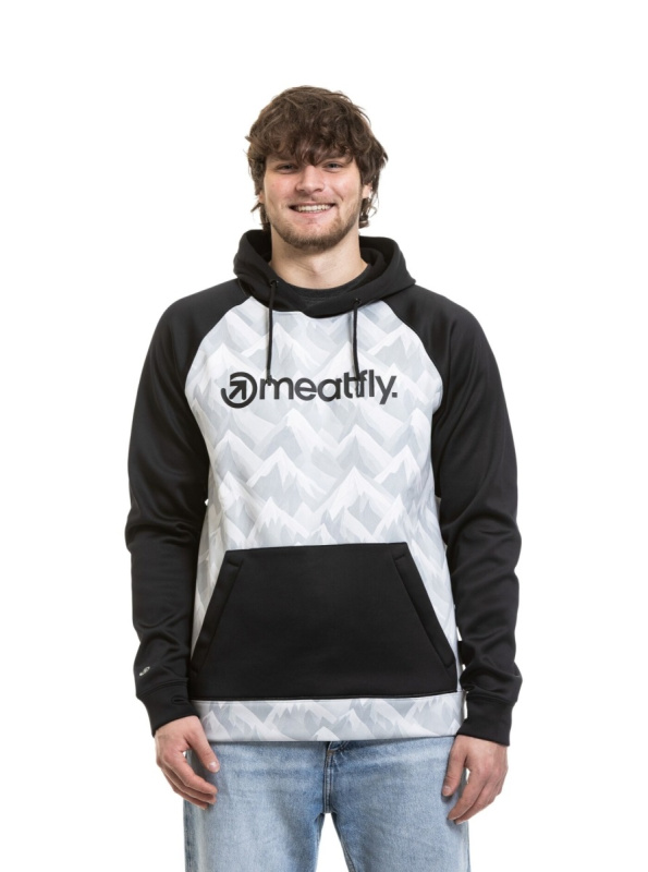 Meatfly pánská technická mikina Gravel White Mountains | Bílá | Velikost L