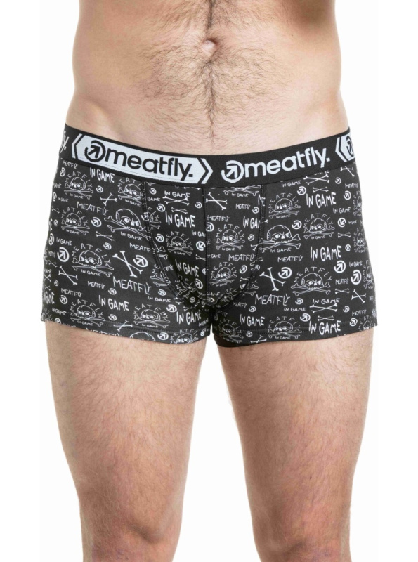 Meatfly pánské boxerky Balboa Double Pack Million Dollar Skull | Černá | Velikost S