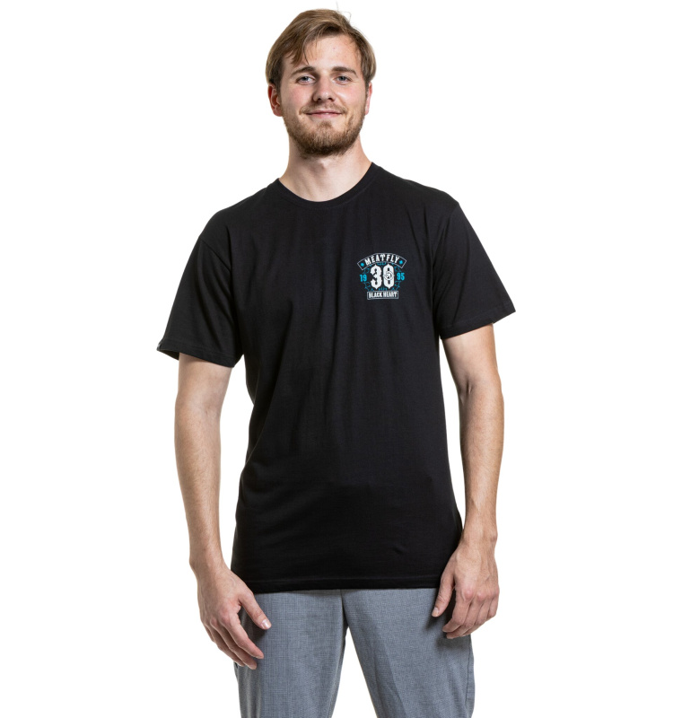 Meatfly pánské tričko Blackheart Skull Black | Černá | Velikost M | 100% bavlna