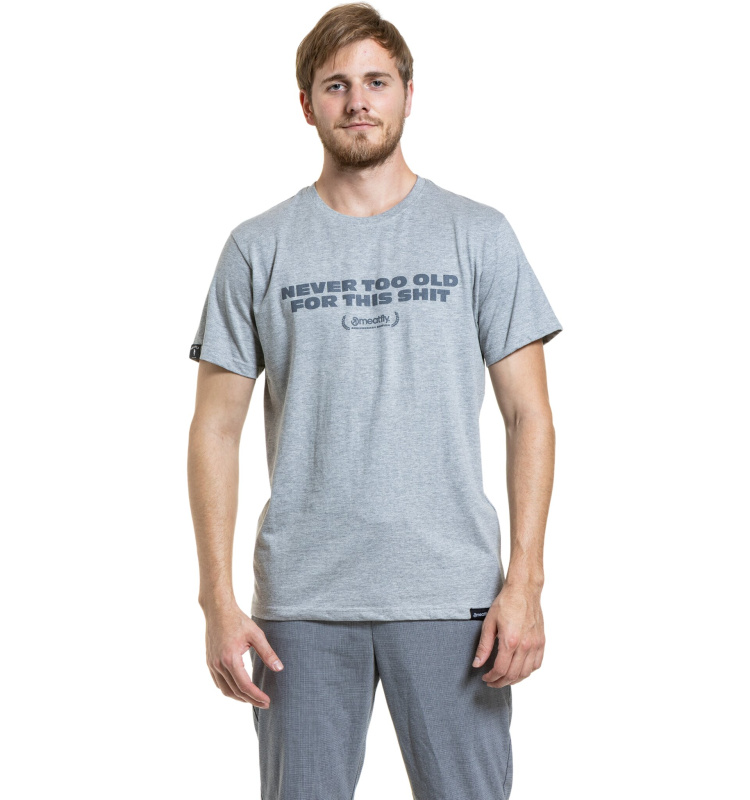 Meatfly pánské tričko Tomas Never Too Old Grey | Šedá | Velikost M | 100% bavlna