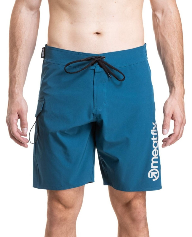 Meatfly pánské plavky Mitch Boardshorts 21" Super Teal | Modrá | Velikost S