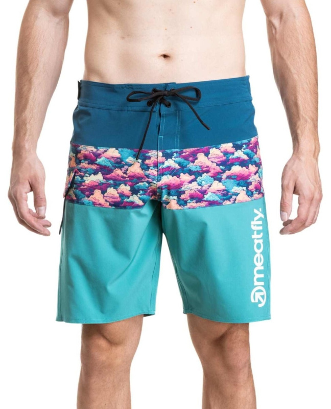 Meatfly pánské plavky Mitch Boardshorts 21" Clouds | Modrá | Velikost M