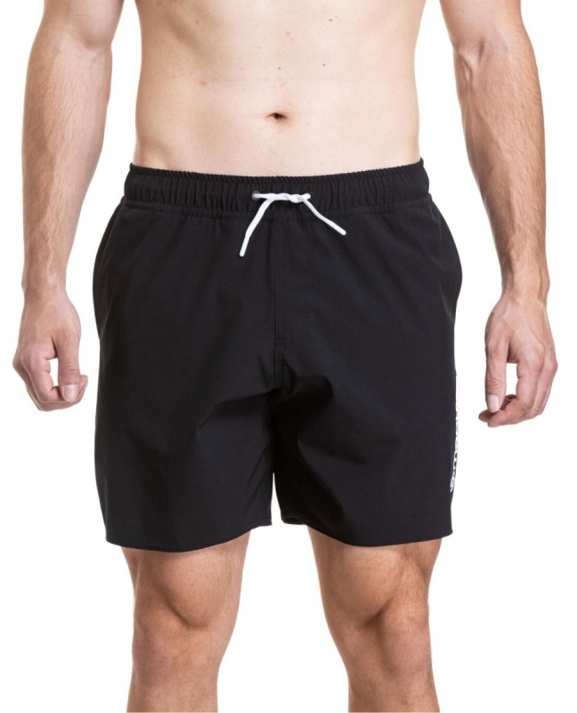 Meatfly pánské plavky Keith Boardshorts 17" Black / White | Černá | Velikost M