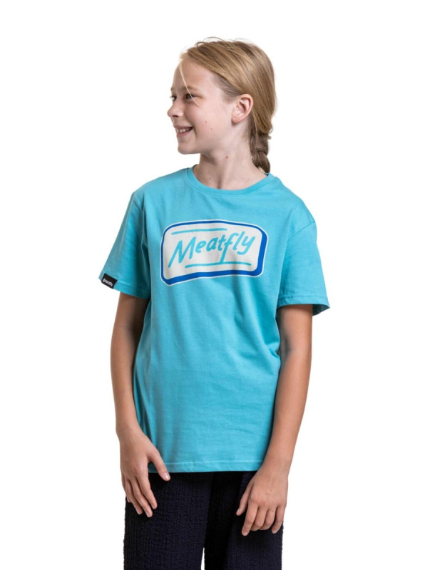 Dětské tričko meatfly easy logo tyrkysová 158