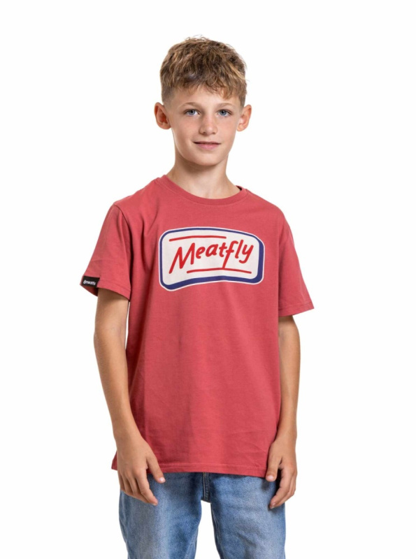 Dětské tričko meatfly easy logo červená 146