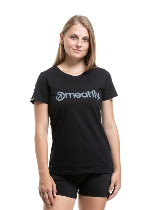 Dámské tričko meatfly mf logo černá/šedá m
