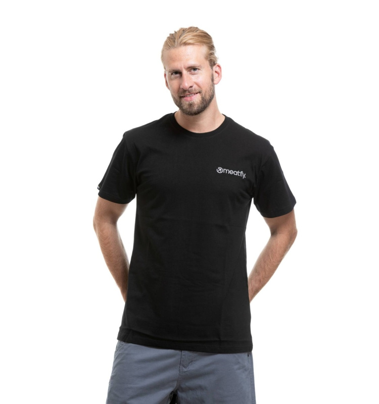 Meatfly pánské tričko Meatlfy Minlo Black | Černá | Velikost XXXL | 100% bavlna