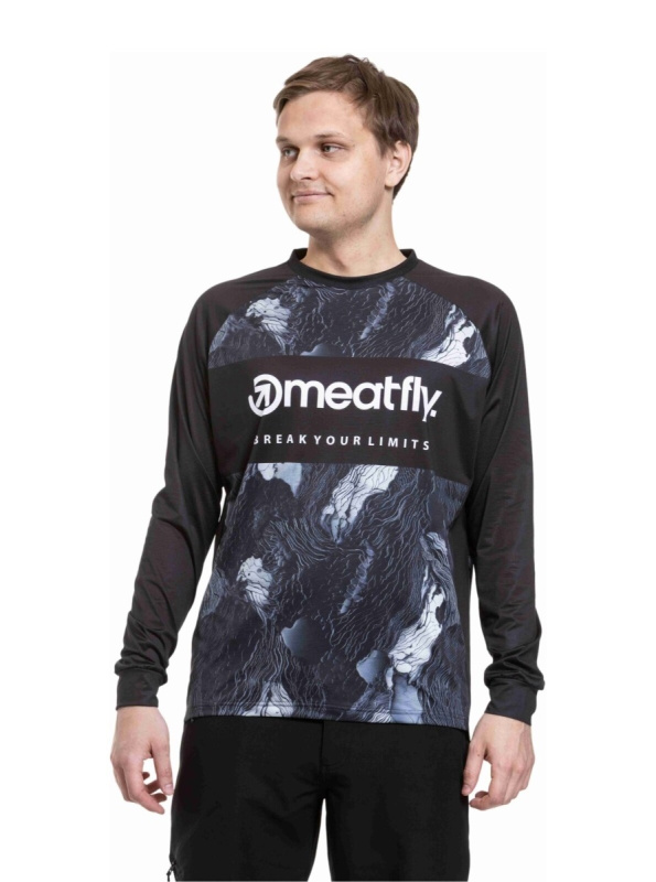 Meatfly pánský bike dres Cliff Deep Lake / Black | Černá | Velikost L