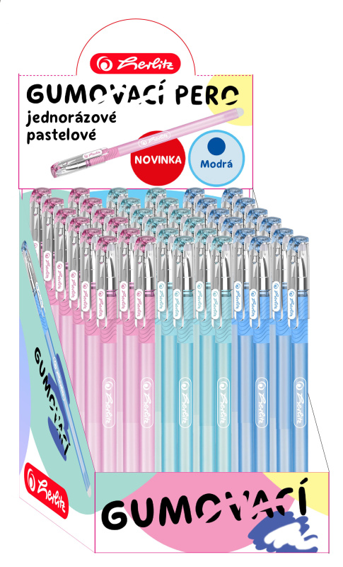 Herlitz Gumovací pero pastelové 0,5 mm - mix barev