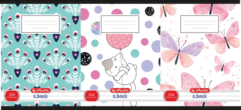 Sešit školní 524 Herlitz, A5/20ls - mix motivů holky