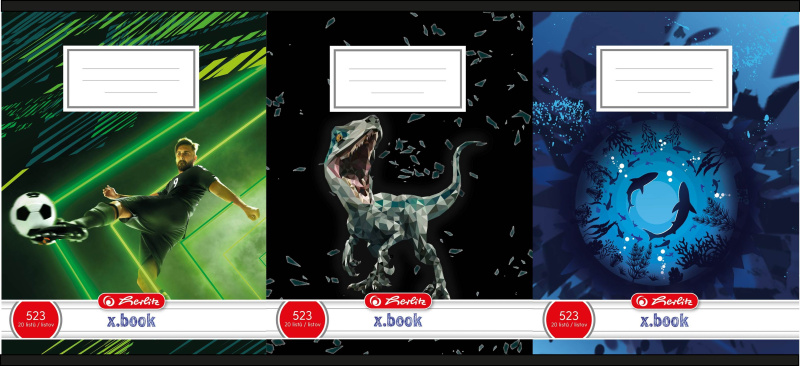 Sešit školní 523 Herlitz, A5/20ls - mix motivů kluci