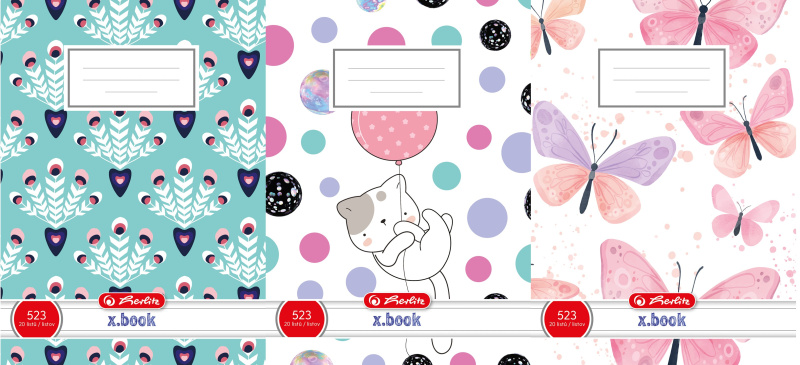 Sešit školní 523 Herlitz, A5/20ls - mix motivů holky