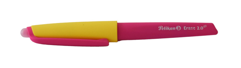 Pelikan Gumovací pero ergonomické, 0,7 mm, žluto-růžové, 1 ks + 2 náplně