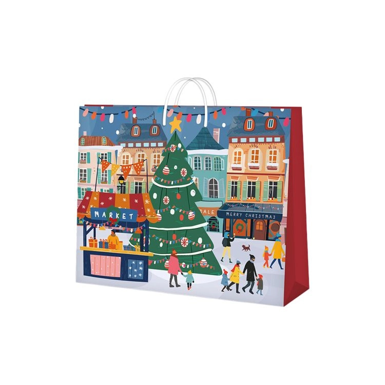 Dárková taška malá - Modré vánoční ozdoby (17,8 × 9,8 × 22,9 cm) Albi