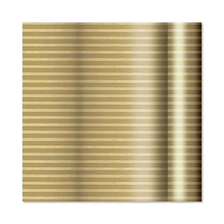 Dárkový balicí papír fóliový zlatý pruhovaný 70 cm × 2 m