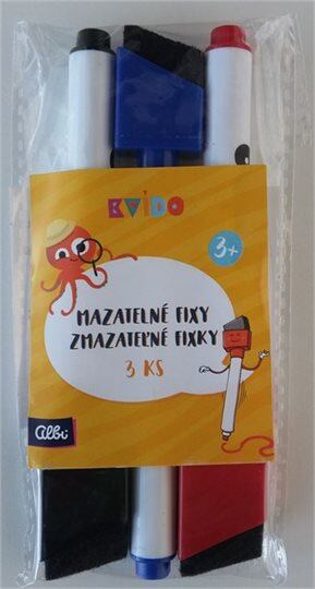 Náhradní mazatelné fixy 3 ks - Kvído Albi
