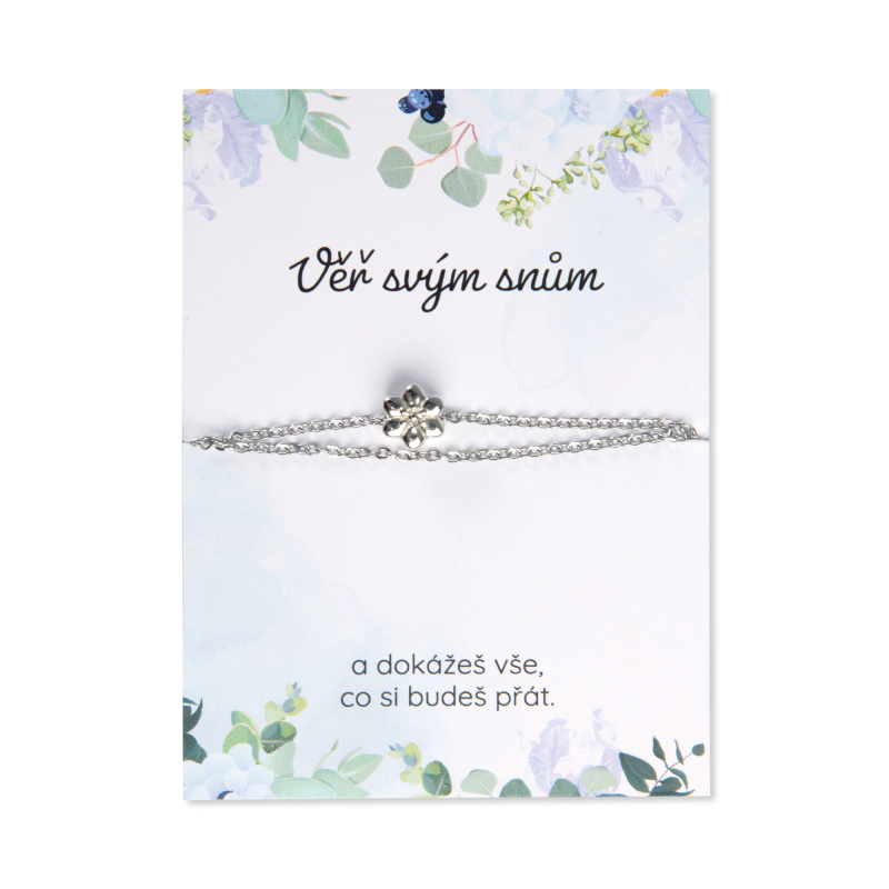 Stříbrný náhrdelník - Kytička Albi