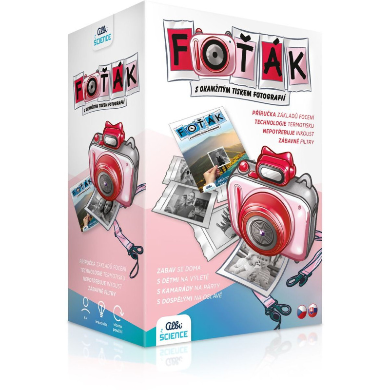 Růžový foťák s termotiskem Albi