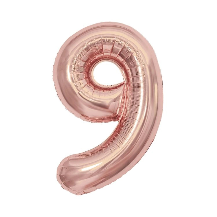 Balónek fóliový 85 cm rose gold číslo 9 Albi