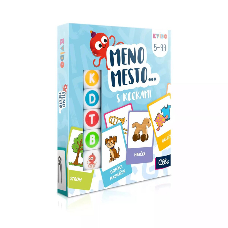 Kvído Meno mesto...s kockami - hra z kategorie Vzdělávací hry