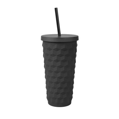 Černý 3D hrnek s brčkem Albi
