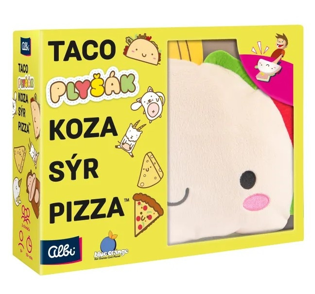 Taco, plyšák, koza, sýr, pizza Albi