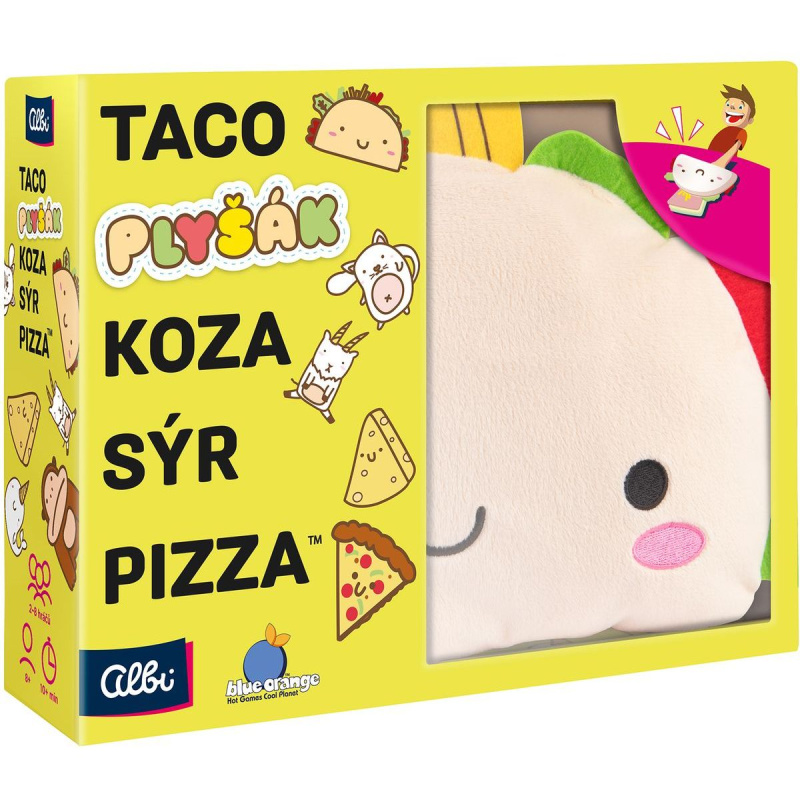 Taco, plyšák, koza, sýr, pizza Albi