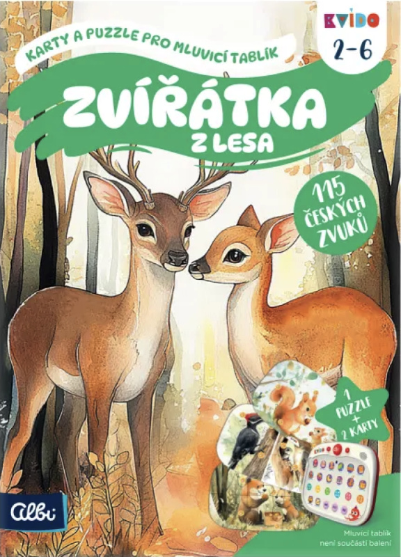 Kvído - Karty a puzzle pro mluvicí tablík: Zvířátka z lesa