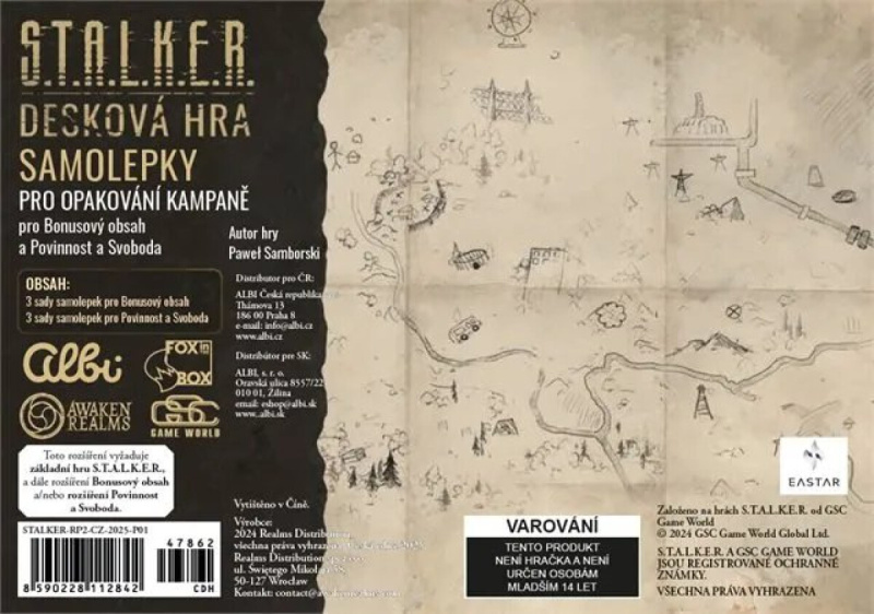 Stalker - Sada náhradních samolepek (Srdce Zóny, Povinnost a Svoboda) Albi