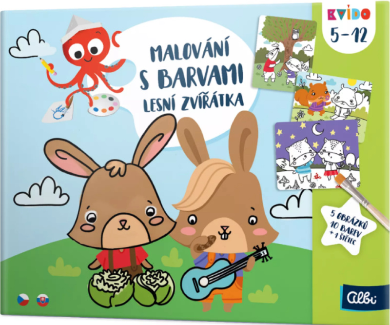 Malování s barvami: Lesní zvířátka - Kvído Albi