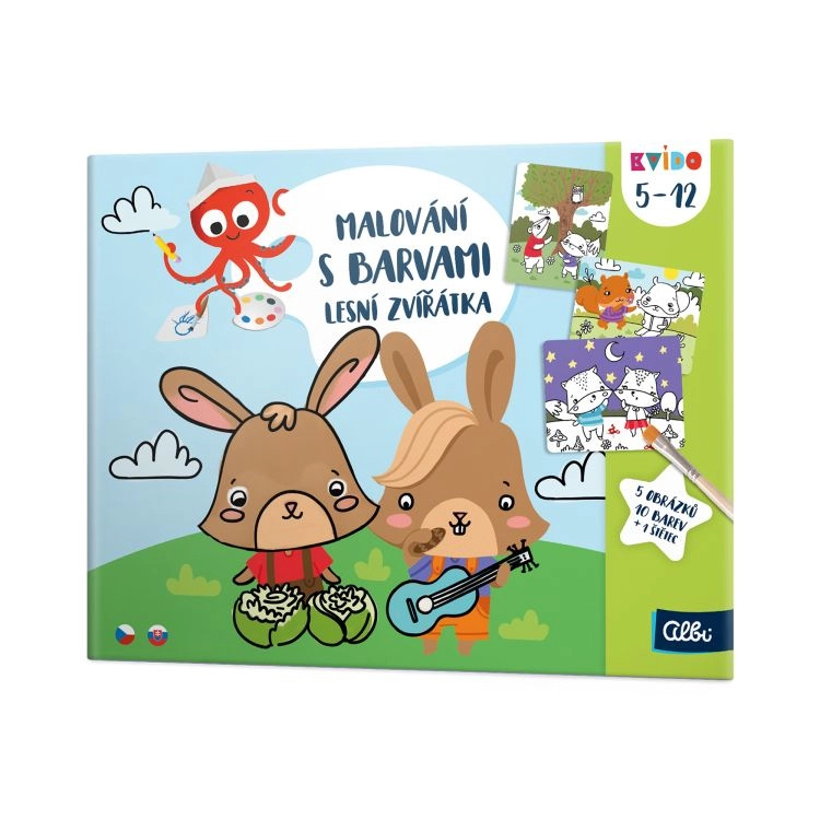 Malování s barvami: Lesní zvířátka - Kvído Albi