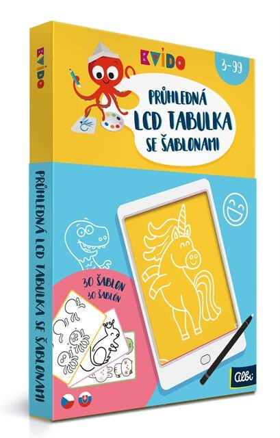 Průhledná LCD tabulka se 30 šablonami - Kvído Albi