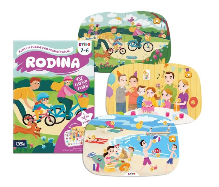 Kvído - Rodina: Karty a puzzle pro Mluvicí tablík 2 ALBI