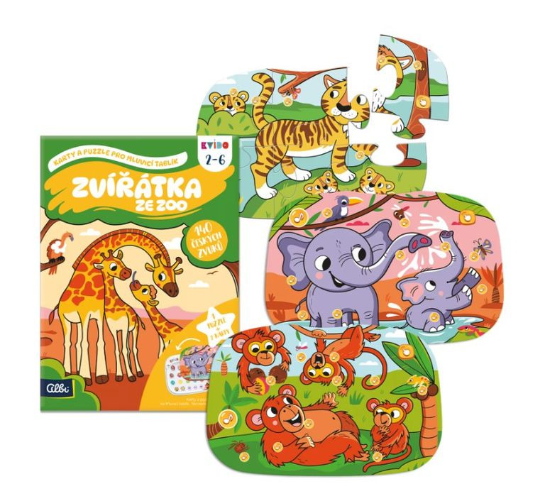 Kvído - Zvířátka ze zoo: Karty a puzzle pro Mluvicí tablík 2 ALBI