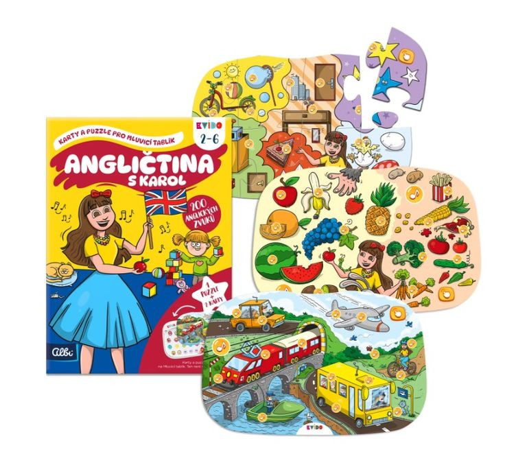 Kvído - Angličtina s Karol: Karty a puzzle pro Mluvicí tablík 2 ALBI