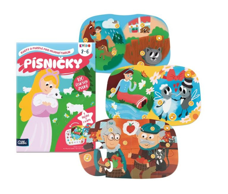 Kvído - Písničky 2 - Karty a puzzle pro Mluvicí tablík 2 ALBI