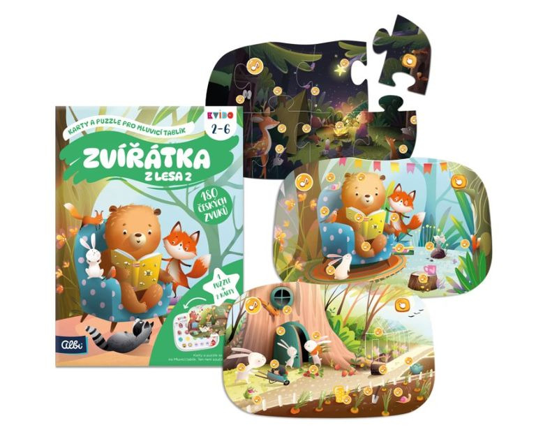 Kvído - Zvířátka z lesa 2 - Karty a puzzle pro Mluvicí tablík 2 ALBI