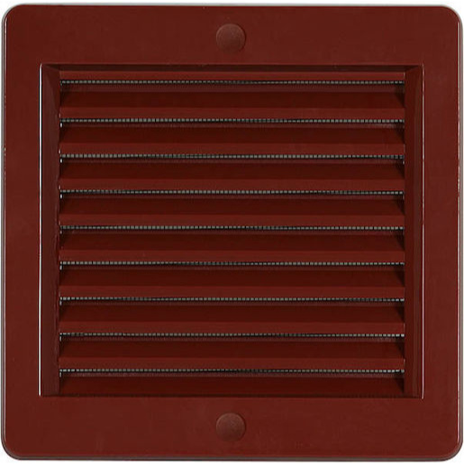 Mřížka větrací se sítí HACO VM 150×150 mm hnědá