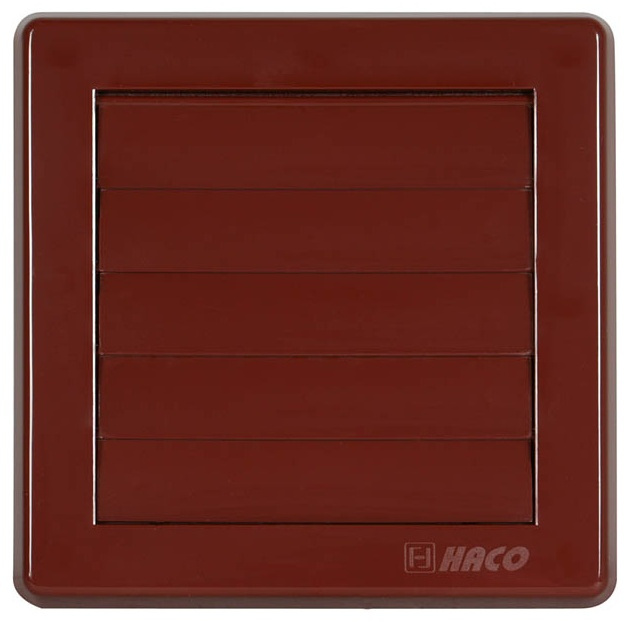 Mřížka větrací gravitační HACO VM G 150×150/100 mm hnědá