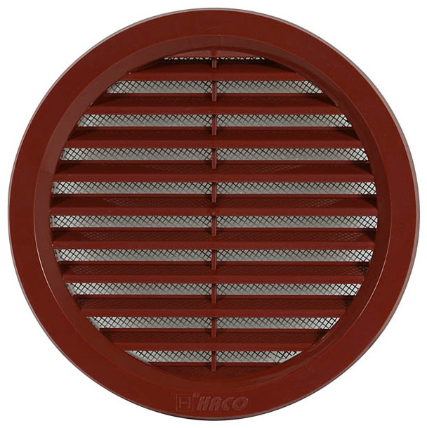 Mřížka větrací se sítí HACO VM 125 mm hnědá