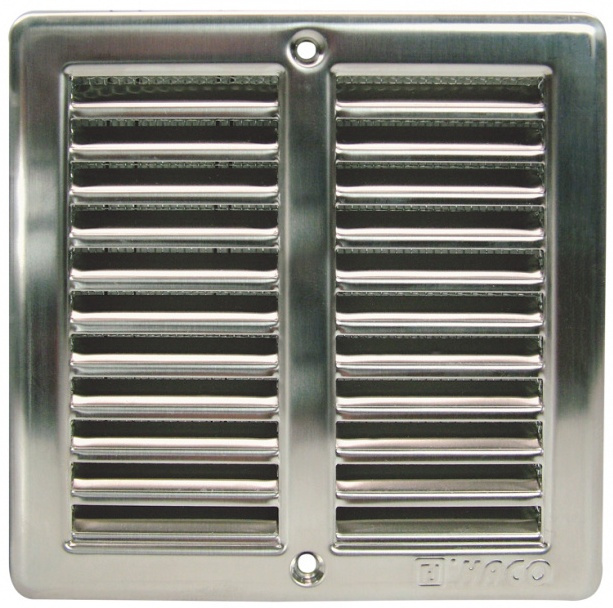 Mřížka větrací se sítí HACO NVM 150×150 mm nerez