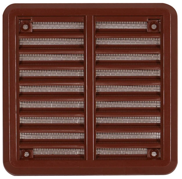 Mřížka větrací se sítí a krytkou HACO VM K 150×150 mm hnědá