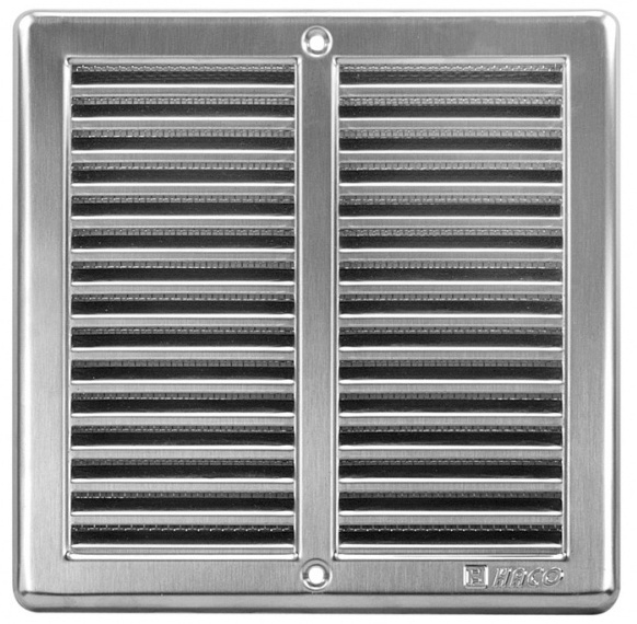 Mřížka větrací se sítí HACO NVM 200×200 mm nerez