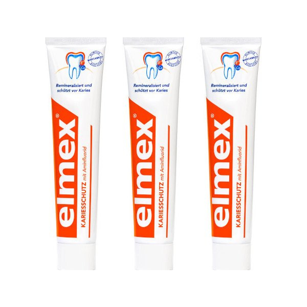 Elmex Caries Protection zubní pasta chránící před zubním kazem s fluoridem 3x75 ml