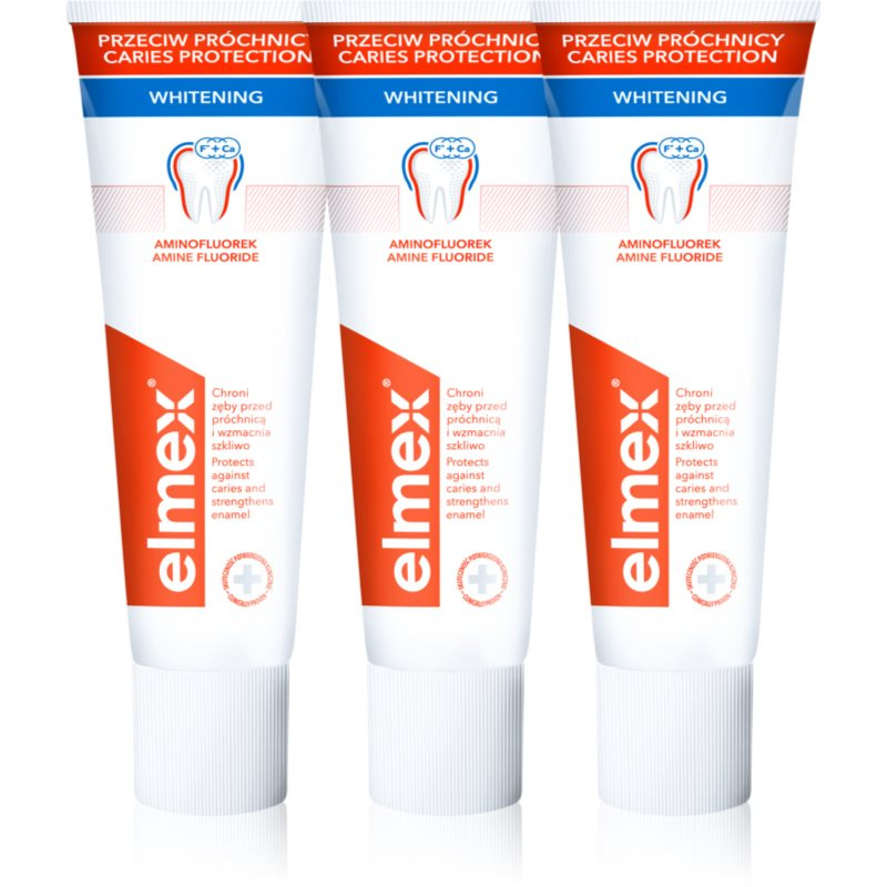 Elmex Caries Protection Gentle White bělicí zubní pasta s fluoridem 3x75 ml