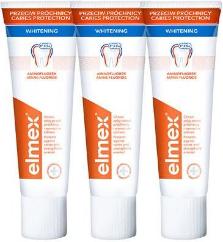 ELMEX Caries Protection Whitening Zubní pasta proti zubnímu kazu 3x 75ml