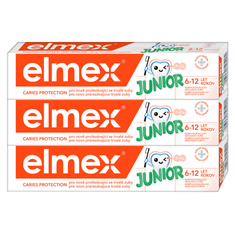 Elmex Junior 6-12 Years zubní pasta pro děti 3x75 ml