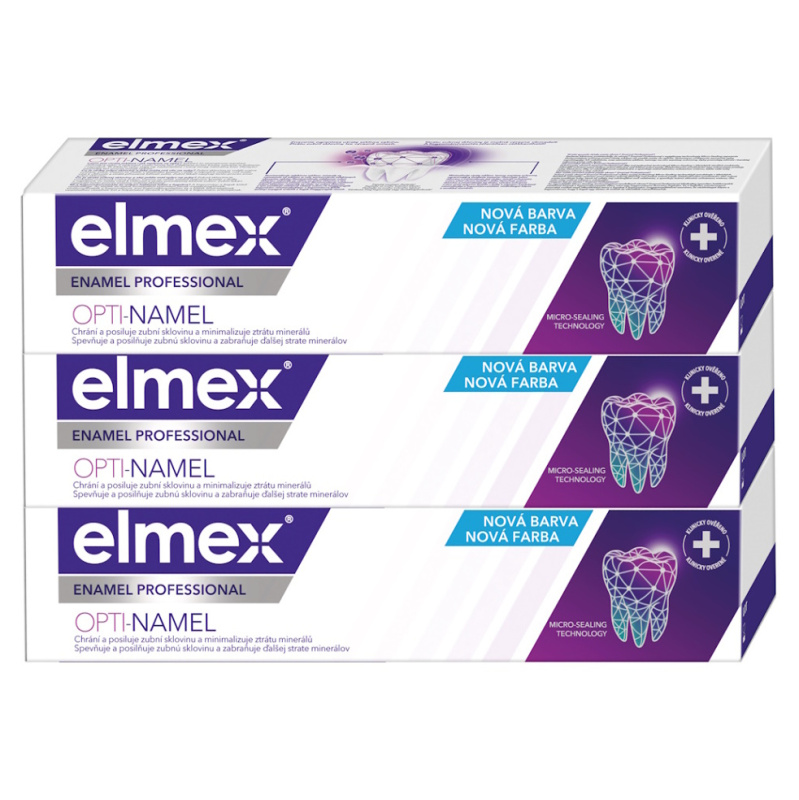 Elmex Opti-namel Seal & Strengthen zubní pasta chránící zubní sklovinu 3x75 ml