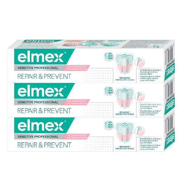 ELMEX Sensitive Professional Repair & Prevent zubní pasta pro citlivé zuby 3 x 75 ml