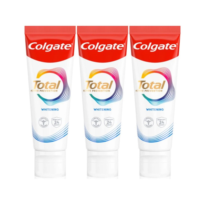 Colgate Total Active Prevention Whitening bělicí zubní pasta 3x75 ml